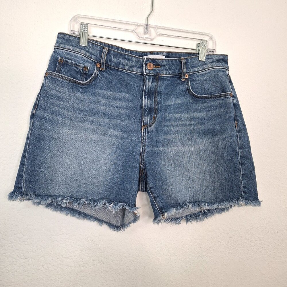 Ann Taylor Loft Bermuda Denim Shorts Sz 29 Frayed Cowgirl Western Rodeo - Picture 5 of 15